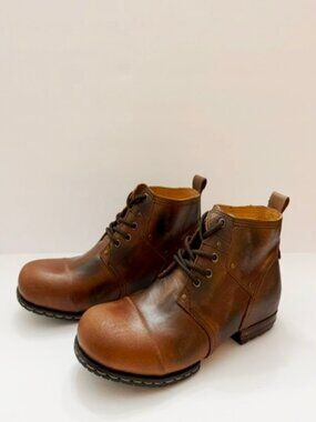 Osstone Moto Boots Lace-Up Leather Chukka Boots Shoes Distressed Men's 10.5